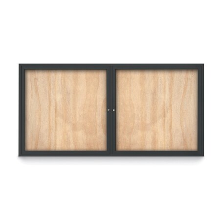 United Visual Products Slim Enclosed Corkboard, 11"x13-1/2", Gold Alum Frame/Keylime UVEB1113-GOLD-KEYLIME